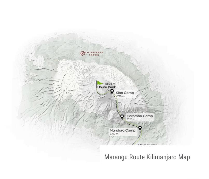 Tour Map for Marangu Route