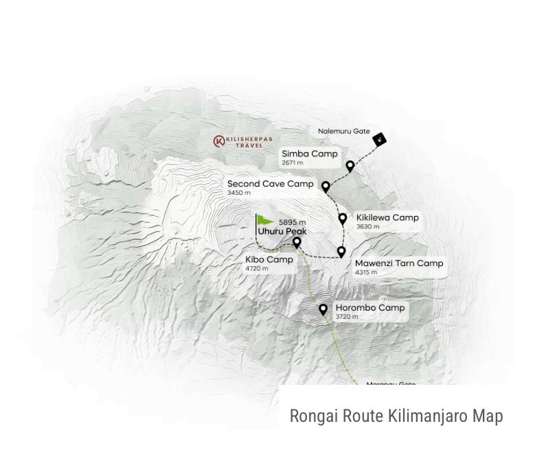 Tour Map for Rongai Route